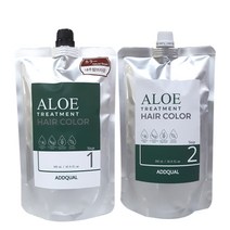 알로에 달팽이점액함유 염색약 1제:500ml+2제:500ml 새치 멋내기염색약, 블랙(흑색)