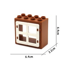 레고 호환큰 빌딩 블록 호환 큰 크기 집 벽 지붕 창 액세서리 조립 큰 입자 DIY 완구 어린이 용, 16 8holes-short windows