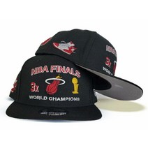 NBA 스냅백 엔비에이 New Era Miami Heat Finals 3X World Champs 9FIFTY Snapback Hat Cap - RARE