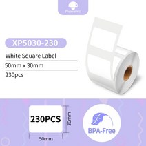 가격표라벨기 라벨링 넘버링기 phomemo m110m200 휴대용 라벨 프린터 4, 흰색 50x30mm