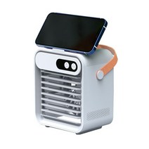 휴대용에어컨 소형에어컨 미니에어컨 새로운 미니 에어컨 휴대용 USB 충전 물 냉각 팬 야외 여름 공기 가습, 01 White