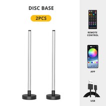 LED 라이트 바 RGB 픽업 리듬 야간 조명 음악 블루투스 앱 원격 제어 침대 옆 데스크 컴퓨터 게임 TV 분위기, [02] style 1-2PCS, [03] With US plug