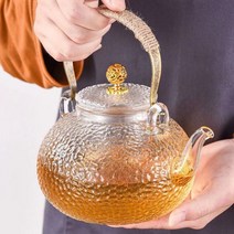NICHIYOU 내열 유리 주전자 티포트 + 찻잔 세트, 유리티포트 700ml + 유리 찻잔 100ml x 2p