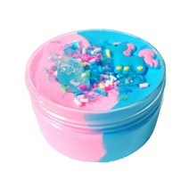 두 가지 색상 DIY 손 모델링 점토 퍼티 점액 놀이 반죽 자기 Plasticine 어린이 완구 유니콘 장난감 60ML /100ML, [06] 100ML Blue