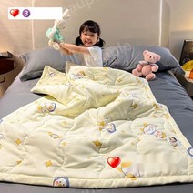 여름 시원하고 푹신한 면화 어린이 만화 여름 이불 학생 어린이 유치원 낮잠 귀여운 캐릭터 이불, 새로운 드워프 머드덕, 어린이 여름 이불 (110x150)