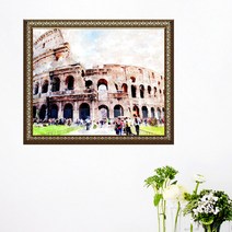 꾸밈 iw494-수채화이탈리아콜로세움창문그림액자(중형) 액자, C타입-엘레강스골드