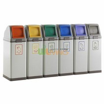 업소용쓰레기통 3분류 버드형휴지통100Lx3ea 스틸ABS, 색상:[색상]본상품, 단품