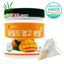 와일드망고 식약처 HACCP 인증 아프리칸와일드망고종자추출물분말 100% 아프리칸망고종자추출분말100% 와일드 망고 분말 가루 + 슈퍼푸드.com 연자육 티백, 1세트, ( 통 300g + 1g )