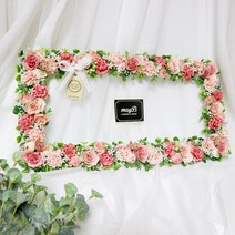 메이비플라워 피치로즈 부부단 가족단 납골당리스, 50cmx25cm