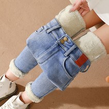 캐주얼 따뜻하고 두꺼운 플리스 하이 웨스트 스키니 청바지 여성용 스트레치 버튼 연필 바지 엄마 겨울