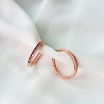 브이와이 [VY] 여자 셋업 큐빅링귀걸이 들러리룩 드레스업 실버침 이어링