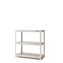 몬스터랙플러스 800x600x1200 3단 철제 선반 수납장 조립식 앵글, 아이보리