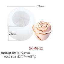 꽃몰드 캔들 원형 하트 토끼 실리콘 수제 3D 연꽃 모양의 실리콘 촛불 금형 아로마 테라피 모란 비누 모델, 05 SX-MG-12