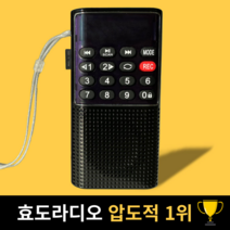 효돌이 효도라디오 휴대용 소형 미니 등산 mp3 sd카드 FM 미스터트롯 사랑의 콜센타 임영웅 송가인, 24 5060 옛날노래, 블랙