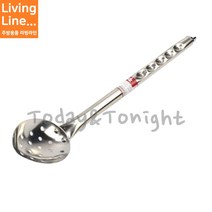 Kitchen 뷔페 다대스푼 부페 샐러드 서빙 스푼 스텐 요리 주걱 배식 수저, ♥Kitchen_골드타공스푼(아미스푼)-대♥, 1개