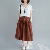 [리즈무드] 스윙 주름핀턱 밴딩 스커트
