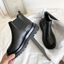 승마부츠 여성 남성 말 남녀공용 신발 승마부츠 승마 부츠 영국 스타일 복고풍 야생 두꺼운 밑창 첼시 오, 01 1_03 37