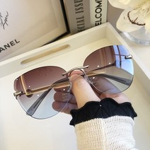 선글라스 남여공용 빅 오버 캣츠 편광 자외선 차단 캣아이 오버사이즈 대형 고양이 눈 여성용 그라디언트 브라운 핑크 무테 여성 선물 브랜드 디자이너 2021 신제품