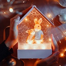 신혼 부부 오르골 생일 선물 회전 오르골 크리스탈, 러브토끼(비회전)