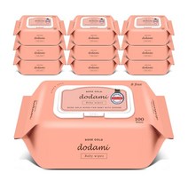 도담이 로즈골드 엠보 캡형 아기물티슈 (40g 100매), 100매10팩