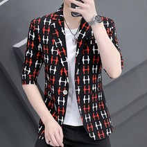 쁘띠 정장 코트 여름 얇은 양복 남자 칠부 소매 캐쥬얼 단 서 남성의류 멋진 슬림 개성 미들 트렌드 4651252889