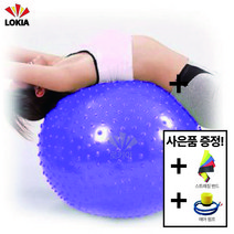 셀로스 짐볼 밸런스볼 마사지 돌기형 코어운동 필라테스 임산부 75cm + 스트레칭 밴드 증정, 블루