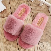 사무실 실내화 따뜻한 털 슬리퍼 4color 퍼실내화 털실 인조퍼, 핑크240