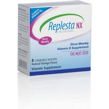 Replesta NX 14 000 IU Vitamin D3 Cholecalciferol for Vitamin D Deficiency Once-Weekly Chewable Waf, 한개옵션1, 01 8 Count (Pack of 2)