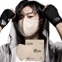 플로우 쉴드 KF94 새부리형 마스크 L 대형, 로열 베이지, 25매