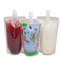 일회용 스파우트 주스 육수 음료 한약 레토르트 팩 파우치 투명 200ml 100매 도구포함