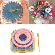 니팅머신 목도리diy 뜨개질 손 도구 꽃 포크 니트 장치 직조기 니트 데이지 꽃 패턴 메이커 직조 세트 홈 diy 공예 도구, 없음