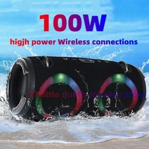 100W 고출력 무선 TWS 서브 우퍼 방수 블루투스 스피커 RGB, 작은 크기1