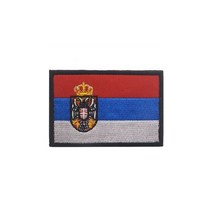 밀리터리 용품 3D 수 놓은 모로코 쿠바 나이지리아 세르비아 슬로키아 덴마크 국기 패치 전술 군사 바느질 스티커 청바지 의류 1 피스, SERBIA