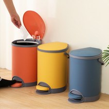 무타공마켓 포인트 인테리어 페달 휴지통 욕실 화장실 냄새차단 무소음 쓰레기통, 주황, 1개