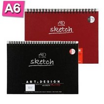 S1014-적색 양장스케치북 A6 105g 튜닝 80장 -45890, 없음