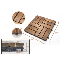몬테라 조립식 타일 마루 테라스 정원 포세린타일 스웨덴 데코타, 나무 데크(11개입)(300x300x27mm)_1㎡