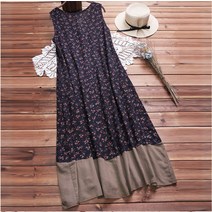 린넨원피스 2022ebay쇼핑몰사이트 wish유럽미국 린넨 조끼 원피스 프린팅 보헤미안 비치스커트 여성여름 세트