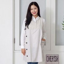 네이처데코 심플 스티치 빅사이즈 원피스형 앞치마 3color, 베이지