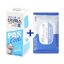 [케이솔루션] 바르는 물파스 진통 소염 신신파스 쿨연고 60g + 무알콜 닥터크린티슈 20매입 1개