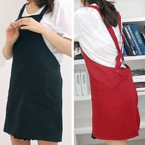 X자형 앞치마 카페 매장 직원 주방 조리용 천앞치마, 블랙