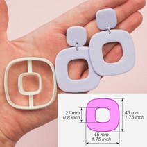 도자기공예 만들기 도구 물레 DIY새로운 부드러운 도자기 귀걸이 커터 기본 스타일 마름모 링 폴리머 클레, 10 3-C