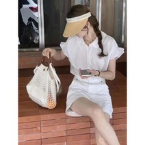 카라넥 캡소매 단추 가디건블라우스