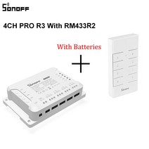 Sonoff 4CH PRO R3 4 갱 지능형 무선 스위치 RF 스위치 모듈 차단기 Wifi 스마트 조명 스위치는 RM433 컨트롤러와 함께 작동, 4CHPROR3 RM433R2