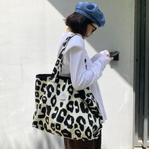 두가지컬러 호피 쇼퍼백 대용량 가방 에코백 캔버스백 레오파드