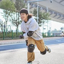 인라인 보호대 익스트림 스케이트보드 킥보드 무릎 팔꿈치 전문 자전거보호장비, S, 블랙