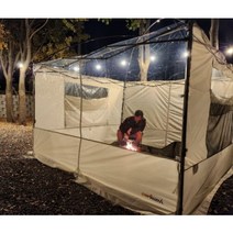 파이어쉘터 불멍 대형 자립형 불멍쉘터 사각 우레탄창, 4면TPU월(화이트)