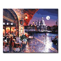 DIY캔버스페인팅, L56_달빛을 품은 베네치아