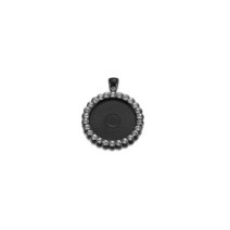 비즈공예 원석 5개 카보 숑 기본 트레이 베젤 빈 목걸이 펜던트 보석 만들기 25mm, 02 Black