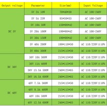 다운트랜스 DC 5V 12V 24V 36V 48V 스위칭 전원 공급 장치 220V 5 12 24 36 48 2A 3A 4A 5A 10A 15A 20A 30A 40A 50A 60A, [32] 12V 50A 600W, 1개