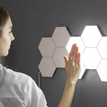 터치식 벌집형 LED무드등 원하는 형태 조립 가능한 붙이는 인테리어 라이트 수유등 독서등, LED조명 1개